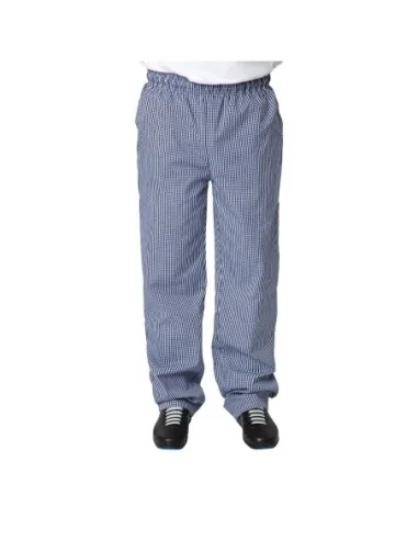 Pantalon de cuisine mixte Whites Vegas petits carreaux bleus et blancs L