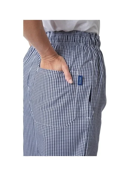 Pantalon de cuisine mixte Whites Vegas petits carreaux bleus et blancs M