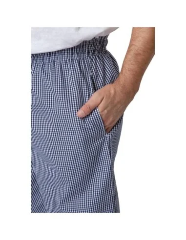 Pantalon de cuisine mixte Whites Vegas petits carreaux bleus et blancs M