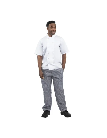 Pantalon de cuisine mixte Whites Vegas petits carreaux bleus et blancs M