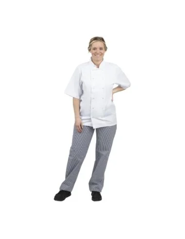 Pantalon de cuisine mixte Whites Vegas petits carreaux bleus et blancs M