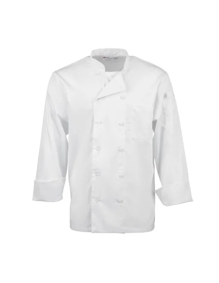 Veste de cuisine mixte blanche à manches longues Chef Works Calgary Cool Vent L