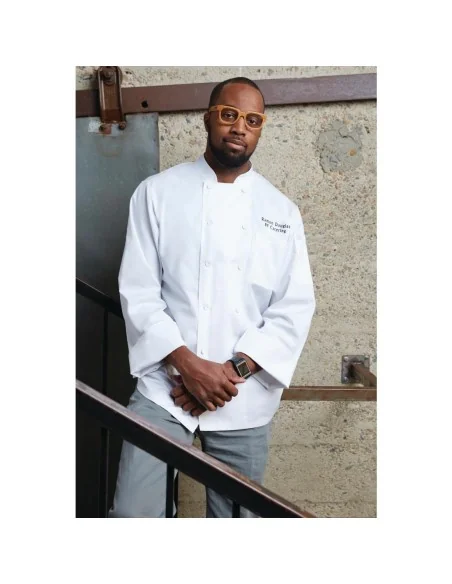 Veste de cuisine mixte blanche à manches longues Chef Works Calgary Cool Vent L