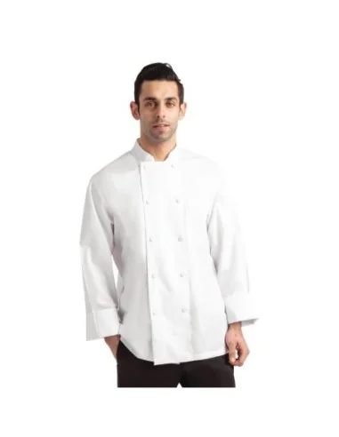 Veste de cuisine mixte blanche à manches longues Chef Works Calgary Cool Vents M