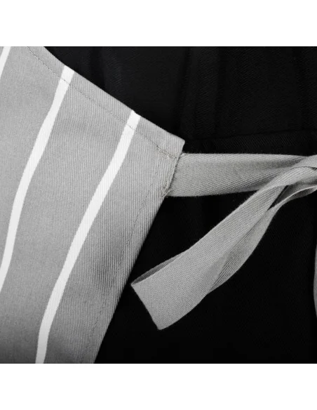 Tablier bavette rayé gris et blanc Whites