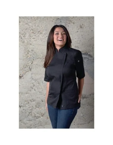 Veste de cuisine femme zippée légère Springfield Chef Works noire M