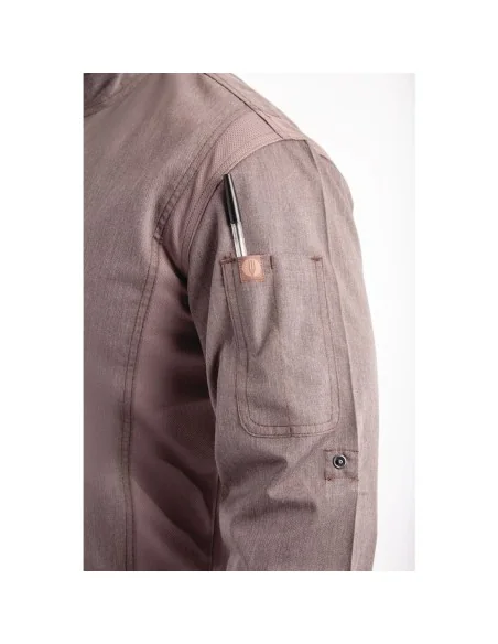 Veste de cuisine mixte légère à fermeture éclair Hartford Chef Works Urban gris graphite M