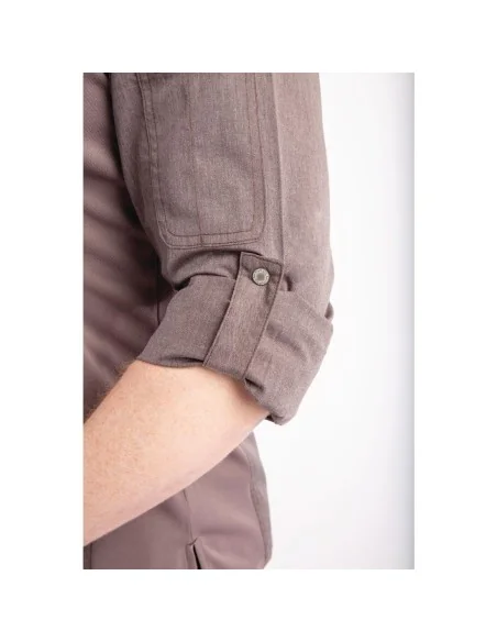 Veste de cuisine mixte légère à fermeture éclair Hartford Chef Works Urban gris graphite M