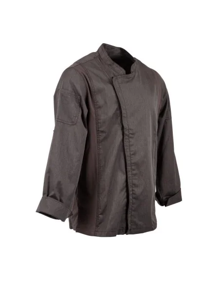 Veste de cuisine mixte légère à fermeture éclair Hartford Chef Works Urban gris graphite M