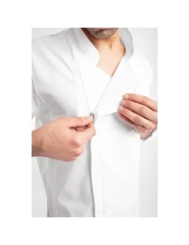 Veste de cuisine mixte légère à fermeture éclair Hartford Chef Works Urban blanche XS