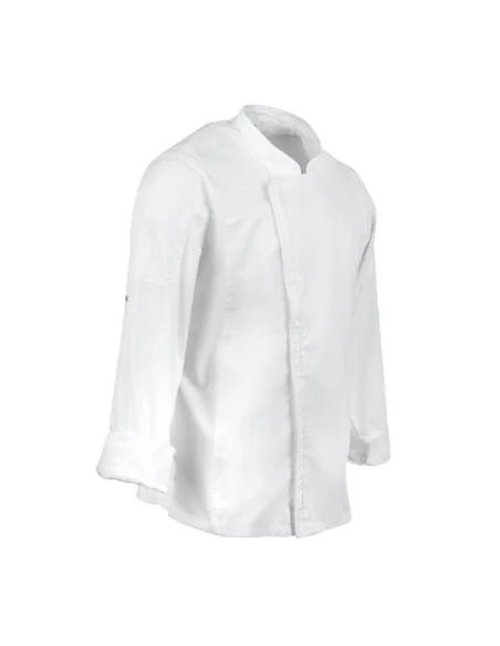 Veste de cuisine mixte légère à fermeture éclair Hartford Chef Works Urban blanche XS
