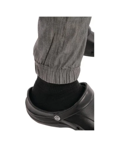 Pantalon de cuisine Works Urban Jogger 257 à fines rayures noires et blanches S