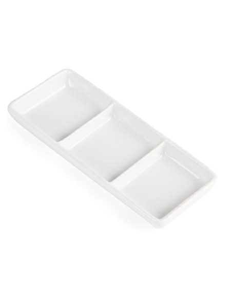 Plat à 3 compartiments blanc Olympia (Lot de 12)
