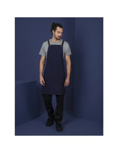 Tablier bavette en coton Southside bleu marine