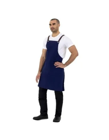 Tablier bavette en coton Southside bleu marine