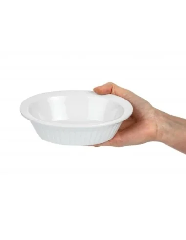 Plat à tourte ovale blanc Olympia (Lot de 6)