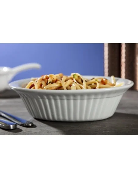 Plat à tourte ovale blanc Olympia (Lot de 6)