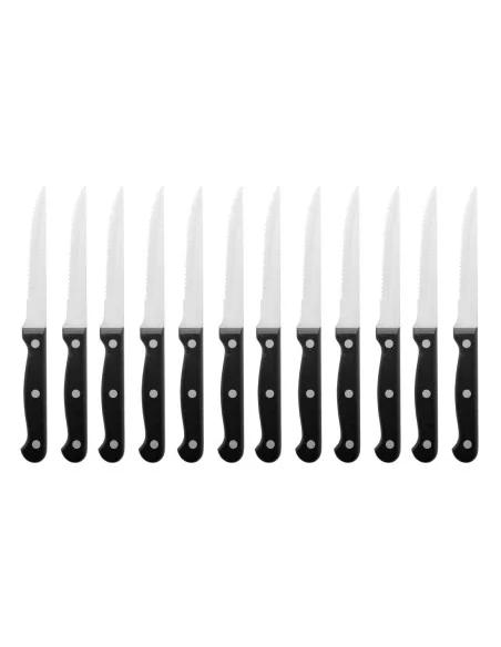 Couteaux à viande Olympia manche noir (Lot de 12)