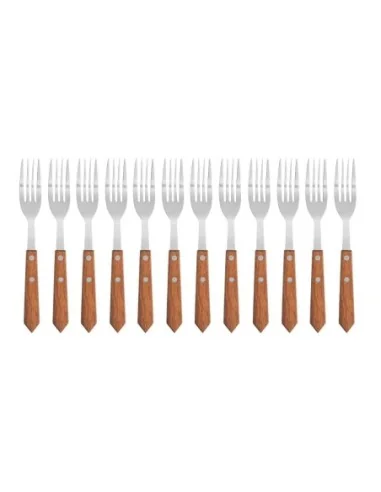 Fourchettes à viande Olympia manche en bois (Lot de 12)