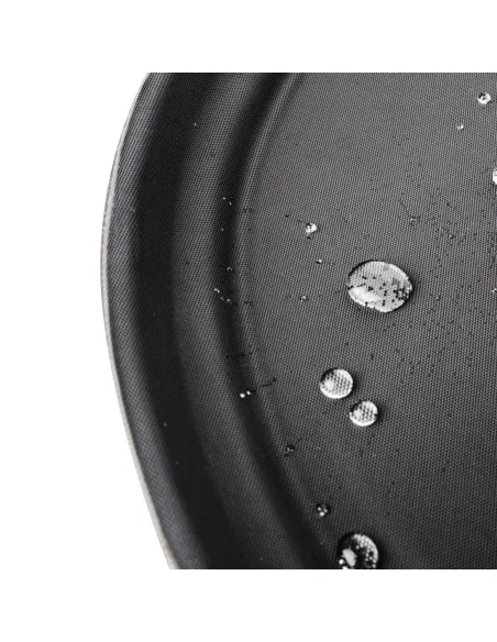 Plateau ovale antidérapant en polypropylène noir Olympia Kristallon 685mm