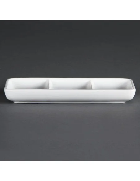 Plat à 3 compartiments blanc Olympia (Lot de 12)
