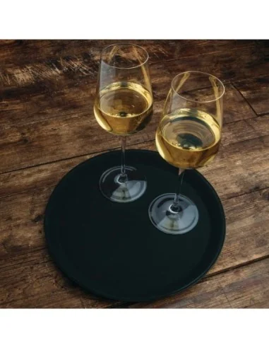 Plateau antidérapant en plastique Olympia Kristallon rond noir 280mm