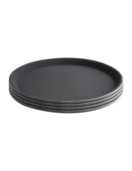 Plateau antidérapant en plastique Olympia Kristallon rond noir 356mm