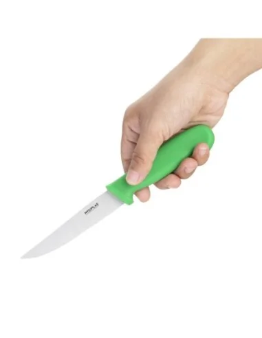 Couteau à légumes denté Hygiplas vert 100mm