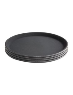 Plateau antidérapant en plastique Olympia Kristallon rond noir 356mm 2