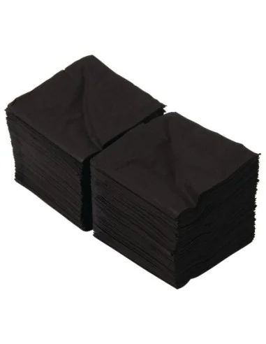 Serviettes cocktail noires 250mm (Lot de 2000)