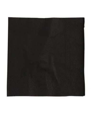 Serviettes cocktail noires 250mm (Lot de 2000)