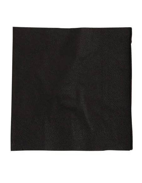 Serviettes cocktail noires 250mm (Lot de 2000)