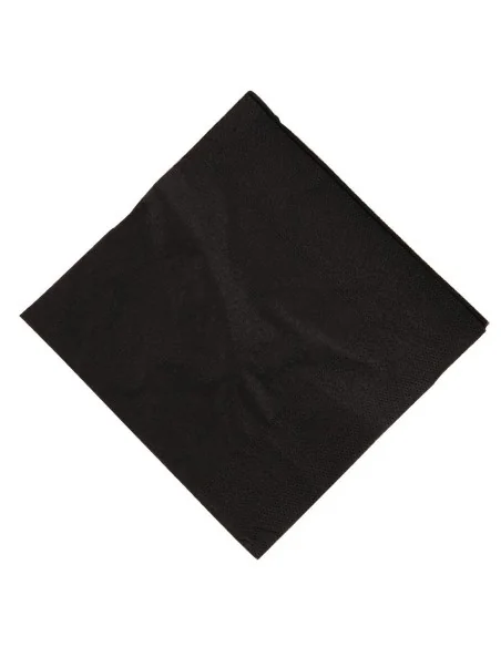Serviettes cocktail noires 250mm (Lot de 2000)
