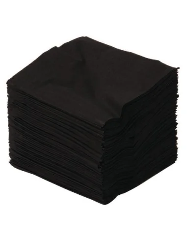 Serviettes cocktail noires 250mm (Lot de 2000)