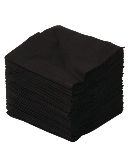 Serviettes cocktail noires 250mm (Lot de 2000)