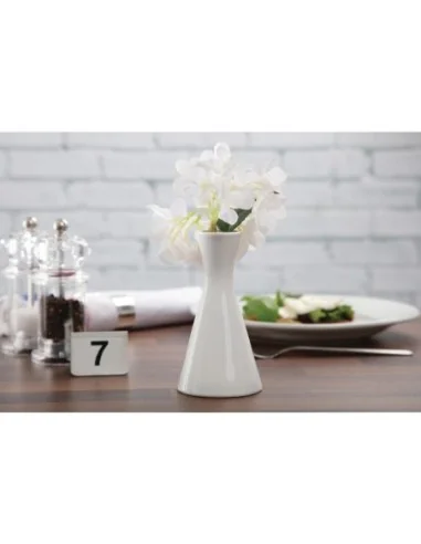 Vases bouteilles blancs 140mm Olympia (Lot de 6)