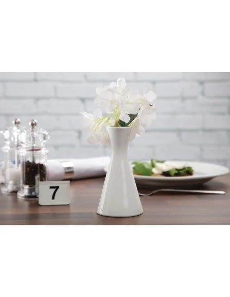 Vases bouteilles blancs 140mm Olympia (Lot de 6)