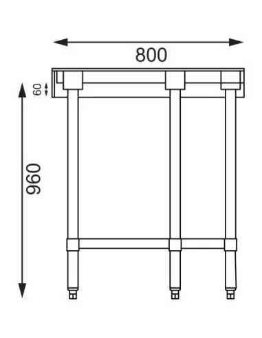 Table d'angle inox Vogue 600mm