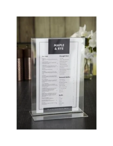 Porte-menu vertical en acrylique Olympia A5