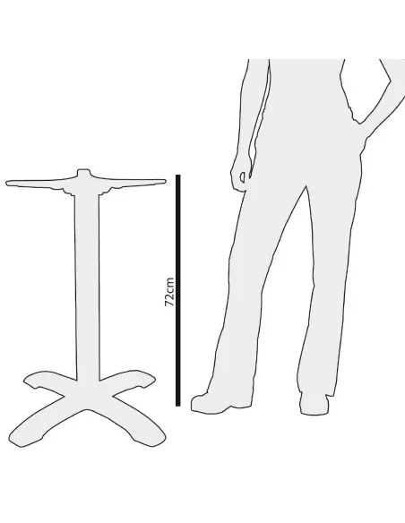 Pied de table rond chromé Bolero
