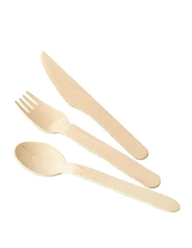 Cuillères à dessert en bois biodégradables lot de 100