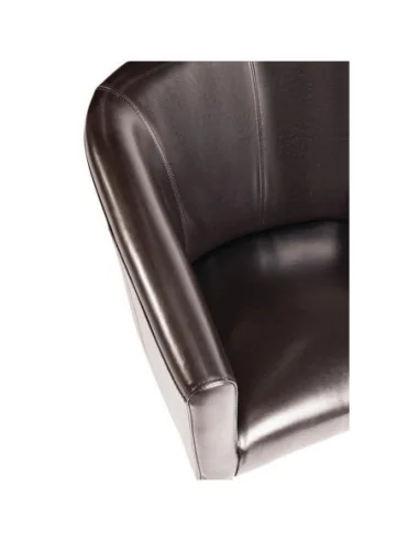 Fauteuil en simili cuir Bolero marron foncé