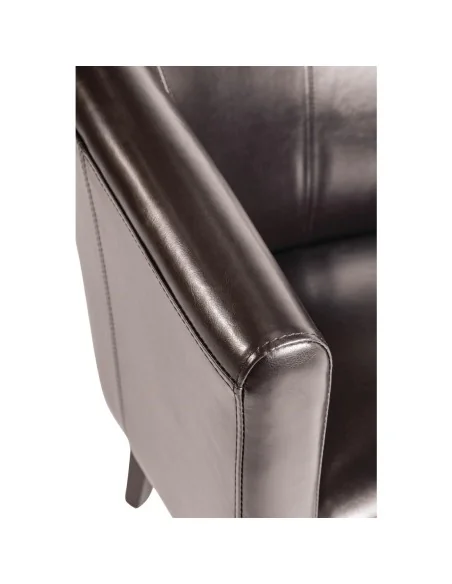 Fauteuil en simili cuir Bolero marron foncé
