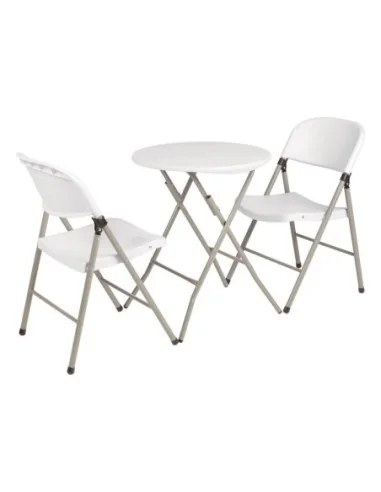Chaises pliantes Bolero blanches et grises (Lot de 2)