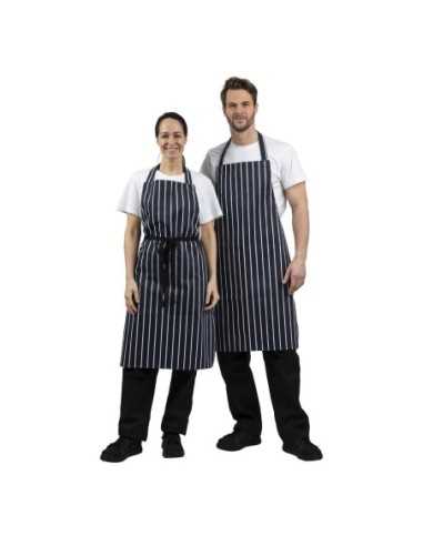 Tablier bavette Whites rayé marine et blanc