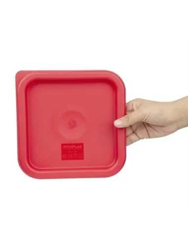 Couvercle carré rouge petit Hygiplas