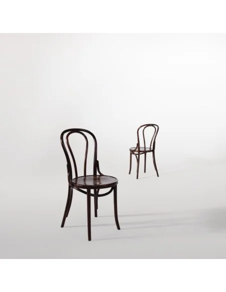 Chaises bistrot en bois courbé Fameg finition noyer