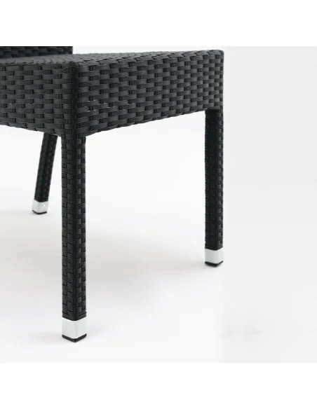 Chaises en rotin PE Bolero anthracite (Lot de 4)