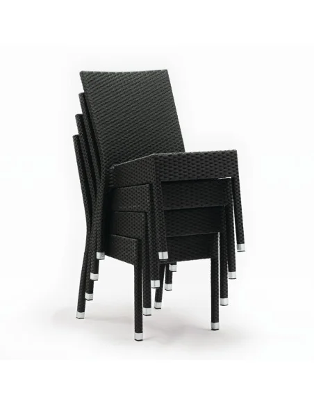 Chaises en rotin PE Bolero anthracite (Lot de 4)