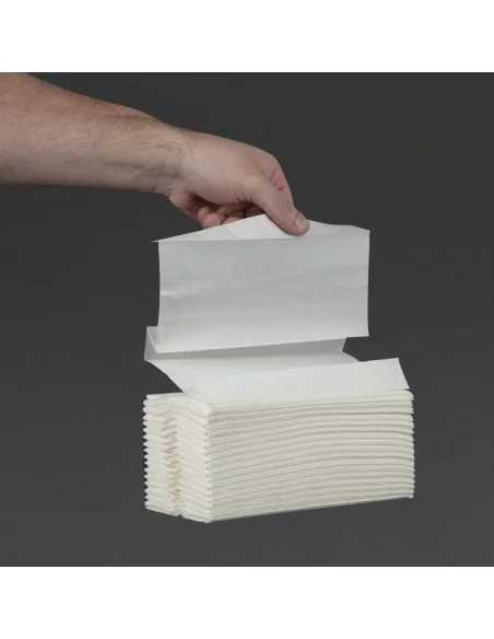 Essuie-mains 2 plis pliage en C 160 feuilles blanc Jantex (Lot de 2355)